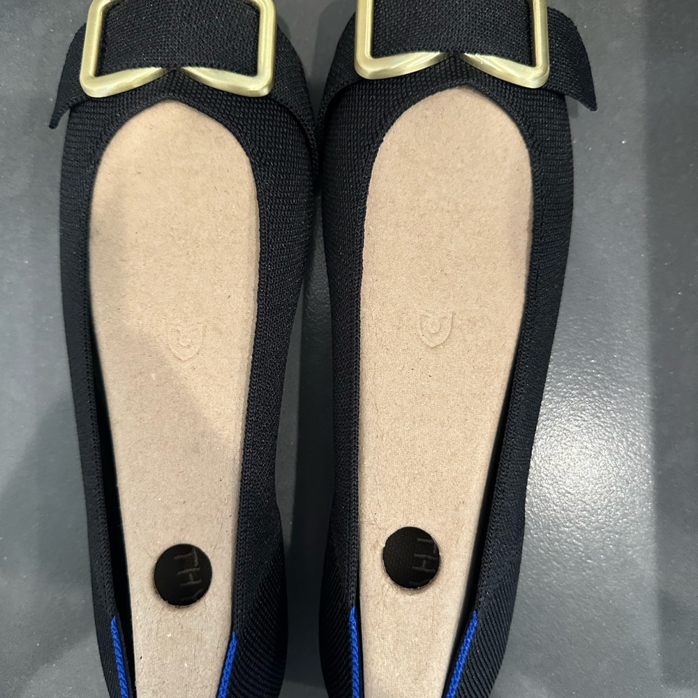 Rothy's Black Emblem Flats - Size 9.5